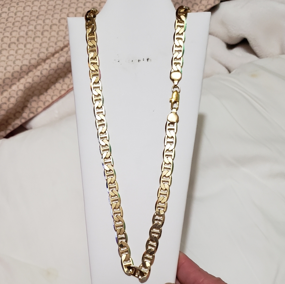 18K YELLOW GOLD 30"INCH VERMEIL MARINER CHAIN NECKLACE